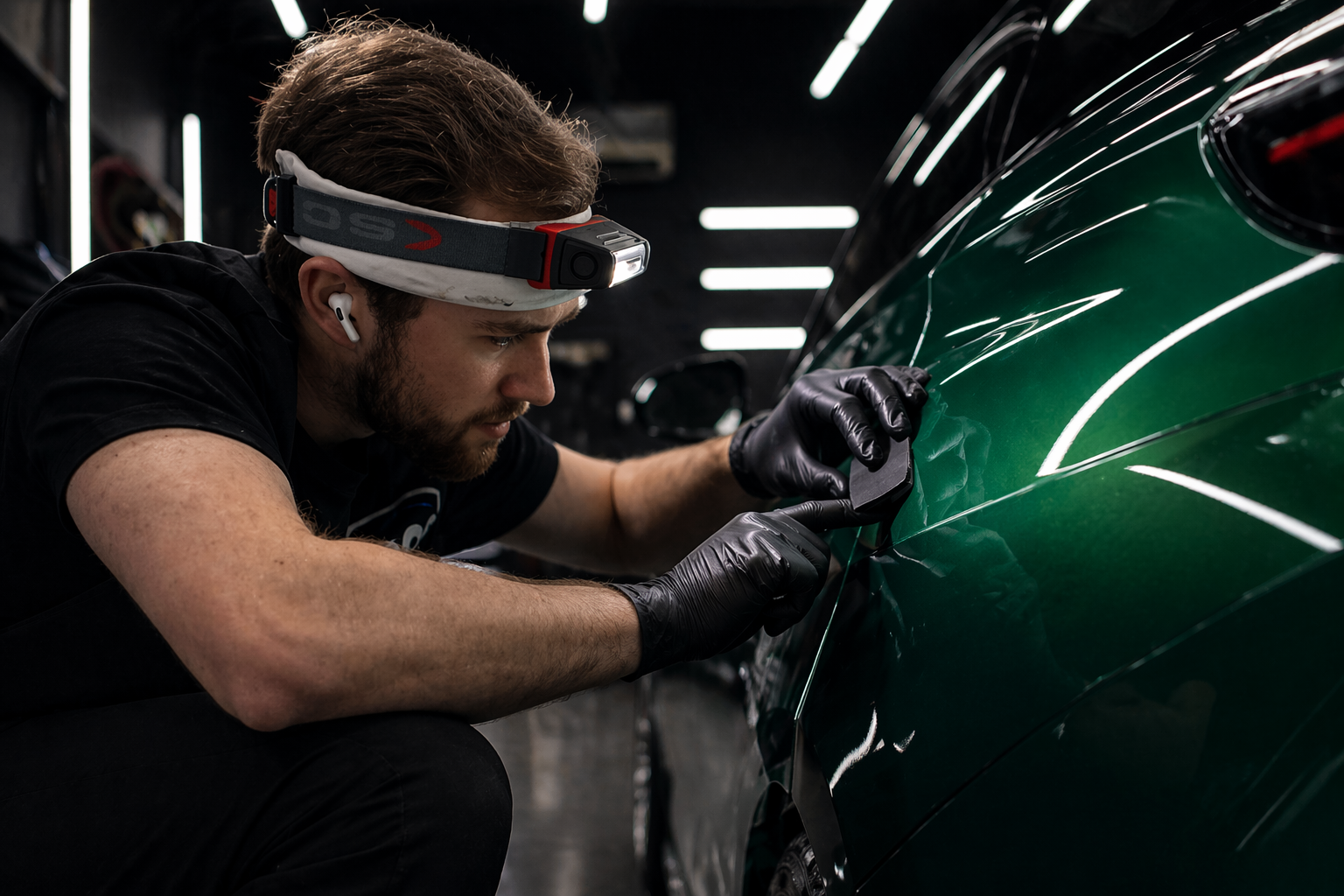 PAS technician applying PPF